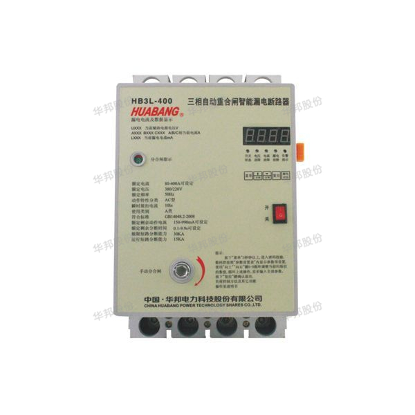 Intelligent three-phase residual current action circuit breaker auto-reclosing - LED type